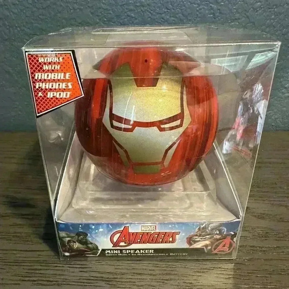 Marvel Avengers Iron Man Portable Wired Speaker Red Colour Brand New In Box Rare - Picture 1 of 5